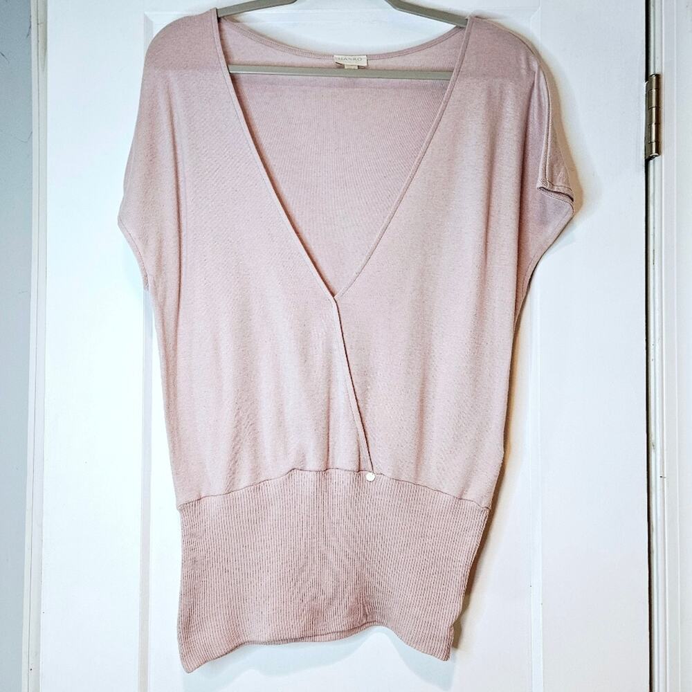 Hanro Knits Deep V-neck Short Sleeve Sweater